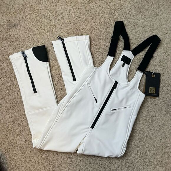 GOLDBERGH WOMEN'S PHOEBE SALOPETTE SKI BIB WHITE BLACK SIZE 10 NWT - Picture 3 of 10